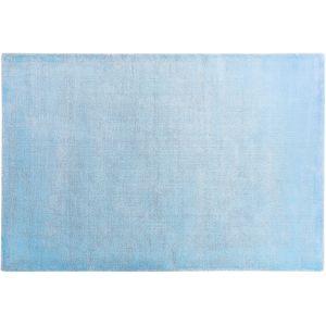 Vloerkleed lichtblauw viscose 160 x 230 cm handgemaakt laagpolig modern