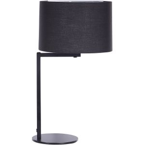 Tafellamp Zwart IJzer Polyester 49 cm Lampenkap Nachtkastje Verlichting Slaapkamer Woonkamer Modern