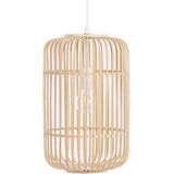 Hanglamp lichte houten bamboe ovale Schaduw hangende plafondlamp