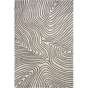 RUMRA - Vloerkleed - Zwart/Wit - 200 x 300 cm - Viscose