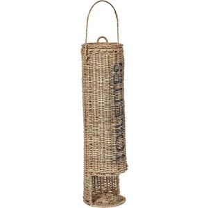 Toiletrolhouder natuurlijk rotan 65 cm met handvaten metalen frame badkameraccessoires boho ontwerp