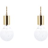 Set van 2 hanglampen glas goud minimalistische industriële gloeilamp