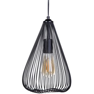 Hanglamp hanglamp zwart draad geometrische kooi metalen kap industrieel ontwerp
