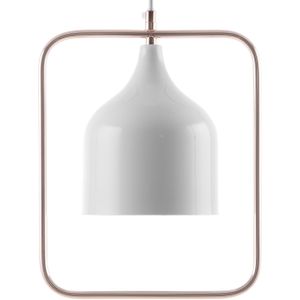 Plafondlamp wit metaal 121 cm pendant koperen frame industrieel