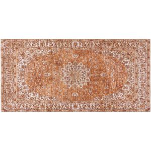 HAYAT - Laagpolig vloerkleed - Oranje - 80 x 150 cm - Katoen