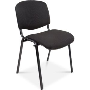 SUPERDEAL | Vergaderstoel Economy Zwart | Stapelbaar tot 10 stuks | 4-poot onderstel | Verkrijgbaar in 4 kleuren Stapelbaar tot 10 stuks | 4-poot