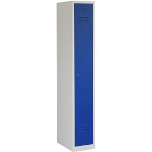 Garderobekast Classic Elite 30 1-deurs Blauw | Met cilinderslot | Met kledingroedes en legborden | 1 deur