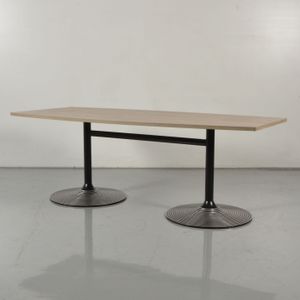 Vergadertafel Solidesk Bladkleur naar keuze - 200 x 100 cm Ton blad | Blad van melamine | Kolomvoet | Geschikt voor 6-8 personen