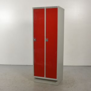 Lockerkast Officenow Lichtgrijs Rood 175 x 61 cm 2 lockers | 2 lockers | Hoog model
