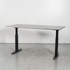 Elektrisch zit-sta bureau Solidesk Betonlook blad 160 x 80 cm | Blad van melamine | Normering 527 gecertificeerd | Elektrisch verstelbaar