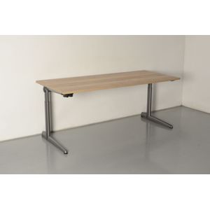 Ahrend 500 bureau, bladkleur naar keuze, 180 x 80 cm, hoogte verstelbaar onderstel d.m.v. handslinger, antraciet | Uitstekende Ahrend kwaliteit