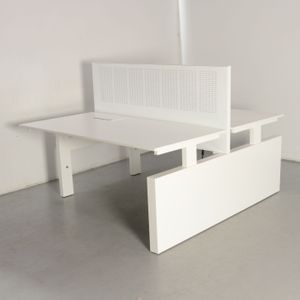 Voortman benchwerkplek, wit blad, 160 x80 cm, hoogte instelbaar onderstel |