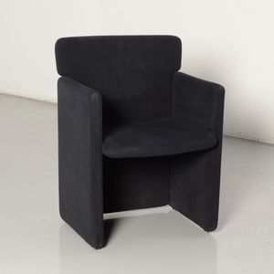 Frontseat vergaderstoel, donkerblauw, verrijdbaar |