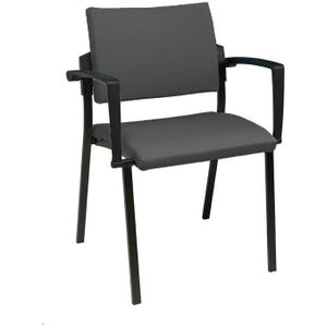 Vergaderstoel Beta Almere Antraciet | Met of zonder armsteunen | EN-13761 / EN-1728 gecertificeerd | Stapelbaar
