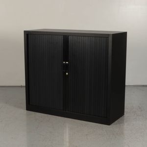 Roldeurkast Inofec Zwart 105 x 120 cm Incl. 2 legborden | Zwart design | 2 legborden | Gebruikt C