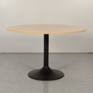 Kantinetafel Solidesk Eiken blad 120 cm ø | Blad van melamine | Kolomvoet