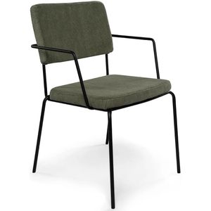 Vergaderstoel Pullum A Forest green | Per 2 leverbaar | Eigentijds design | Ribstof