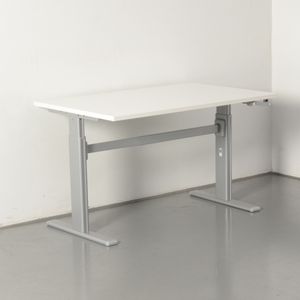 Actiforce bureau, wit blad, 120 x 80 cm, hoogte instelbaar onderstel d.m.v. handslinger, hoogte 65 107 cm | Hoogte instelbaar | Duurzame keuze | Keuze