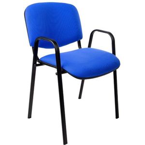 Vergaderstoel Economy+ Blauw | Stapelbaar tot 7 stuks | 4-poot onderstel | Met armsteunen