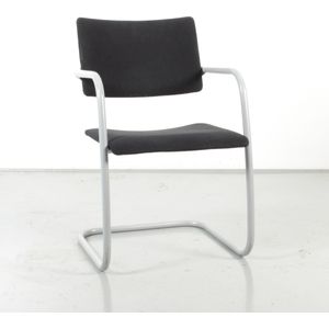 Frontseat vergaderstoel, zwart, sledeframe |