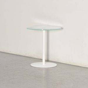 Officenow bijzettafel, glas, 45 ø cm, vaste hoogte onderstel |