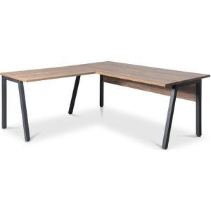 Hoekbureau Albany 180 x 180 cm | Met zichtschot | Uitgevoerd in 180 x 180 cm | Vaste hoogte