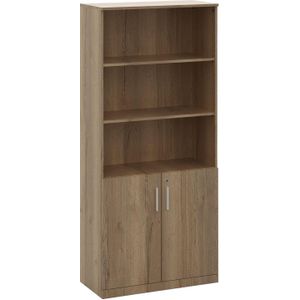 Draaideurkast Manage IT 200 x 90 cm Eiken Naturel Half open | Uitgevoerd in melamine | Verkrijgbaar in 3 kleuren | Half open