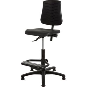 Bureaustoel model GM267 Zwart | Hoogteverstelling van 54 80 cm | PUR zitting en rugleuning | Met voetensteun
