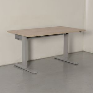 Solidesk elektrisch zit-sta bureau, bladkleur naar keuze, 140 x 80 cm, hoogte verstelbaar onderstel | Staand werken mogelijk |