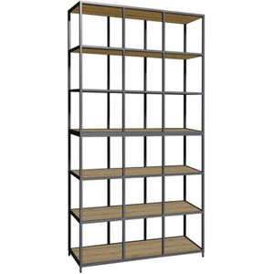 Wandkast Flexwall 119 18-vaks | Modulair systeem | Verkrijgbaar in 3 kleuren | Legbord met houtnerfstructuur