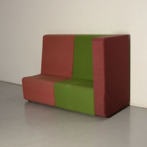 Frontseat treinbank, groen / rood, 2 delen, 180 x 74 cm |