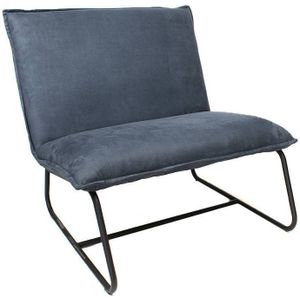 Ontvangststoel Olten Blauw | Watervaste stoffering | Retro look | Buisframe onderstel