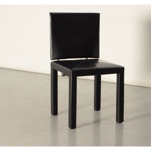 B&B Italia Paola Piva Arcadia design fauteuil, zwart leder, 4-poot onderstel | Ontworpen door Paolo Piva | 4-poot onderstel