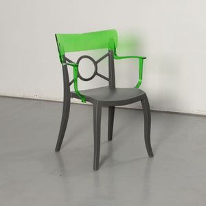Papatya kantinestoel, grijs / groen, 4-poot onderstel | Duurzame keuze | Design model | 4-poot onderstel