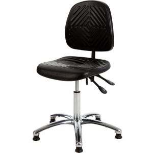 Bureaustoel model GMS160 Zwart | Hoogteverstelling van 41 57 cm | PUR zitting en rugleuning | Verchroomd onderstel