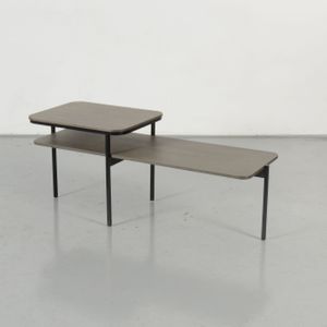 Solidesk bijzettafel, grijs eiken blad, 104 x 38,5 cm, vaste hoogte onderstel |
