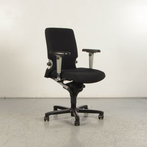 Bureaustoel Haworth Comforto 77 Zwart Gasveer vernieuwd Opnieuw gestoffeerd | NEN 1335 | A-synchroonmechanisme | 3D armsteunen