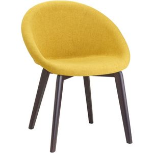 Designstoel Scab Natural Giulia Pop Saffraan | Kuipzitting | Verkrijgbaar in 4 kleuren | Houten onderstel