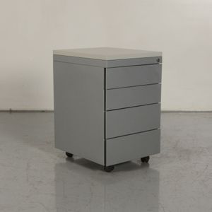 Verrijdbaar ladeblok Officenow Aluminium 4 laden Lichtgrijs topblad | Ladeblok | Aluminium afwerking | 4 laden