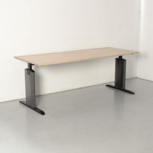 Lensvelt bureau, bladkleur naar keuze, 200 x 80 cm, hoogte instelbaar onderstel | Blad van melamine | Hoogte verstelbaar | Heel veel werkruimte