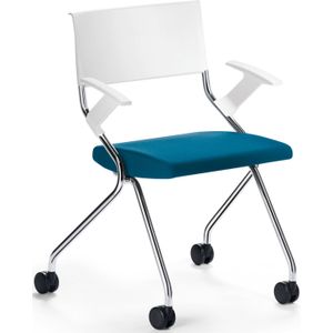 Vergaderstoel Sedus Flip Flap Blauw | Verrijdbaar | Inklapbaar | Met armsteunen