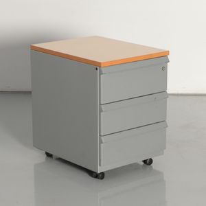 Ahrend verrijdbaar ladeblok, aluminium, 58 x 42 cm, 3 laden | Duurzame keuze | 3 laden | Verrijdbaar