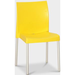 Pedrali ice 800 kantinestoel, geel, stapelbaar, 4-poot onderstel | Duurzame keuze | 4-poot onderstel | Stapelbaar