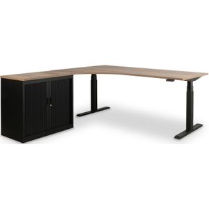 Zit-sta bureau Sky-line Max 180 x 120/80 cm | Bureau is verstelbaar | Incl. 2 legborden | Incl. Slot met 2 sleutels
