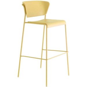 Barkruk Scab Lisa Mosterdgeel | Geschikt voor counterhoogte 100 cm | Set van 2 | Stapelbaar tot 6 stuks