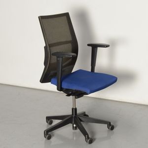 Comforto D3965 bureaustoel, blauw / mesh, 4D armleggers | Duurzame keuze | Instelbare zithoogte | Gestoffeerd