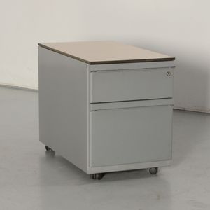 Ahrend verrijdbaar ladeblok, aluminium, 57 x 42.50 x 76 cm, 2 laden |