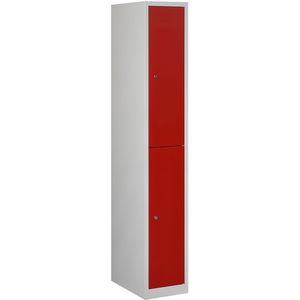 Garderobekast Plain Elite 30V 2-deurs Rood | Verkrijgbaar in meerdere kleuren | Met cilinderslot | Gepoedercoate afwerking