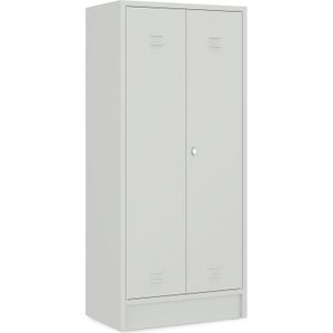 Garderobekast Lite 80 2-deurs Grijs | Staal | Draaideuren | 180 hoog