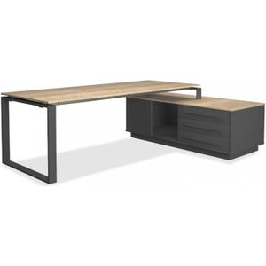 Directiebureau Walden 224 x 180 cm Rechts model | Halifax Eiken | 224 x 180 cm | Extra veel werkruimte